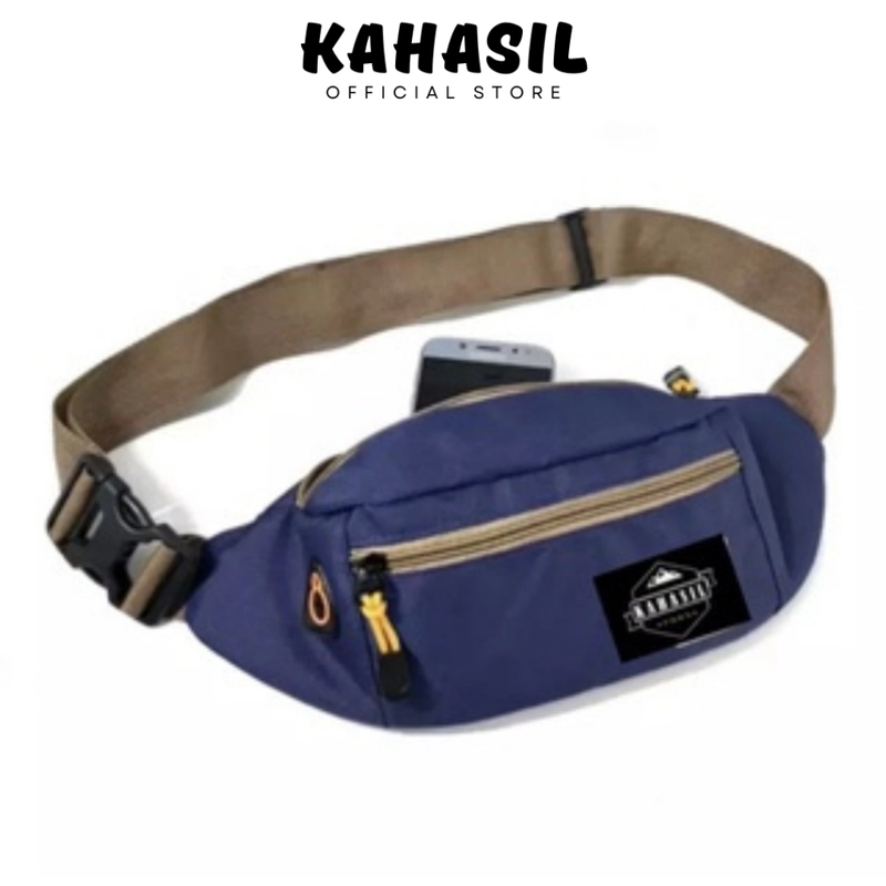 Product image KAHASIL - Tas Selempang Waistbag Slingbag Tas Pinggang Pria Wanita Polyester KHWB11 all variant Navy